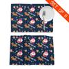 Christmas Placemats Table Mats Snowflake Santa Claus Coaster Pad Cup Dining Kitchen Placemat Non-Slip Home Decorations