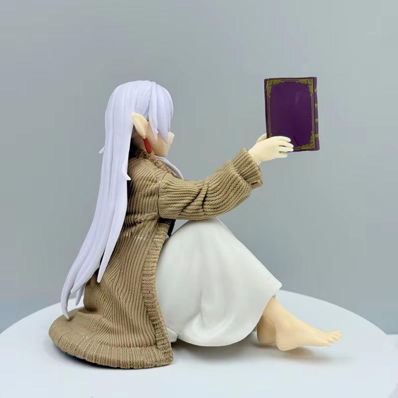 11cm Anime Frieren: Beyond Journey's End Frieren Reading Sitting Pose Action Figures Desktop Ornament Decoration Trendy Toy Gift