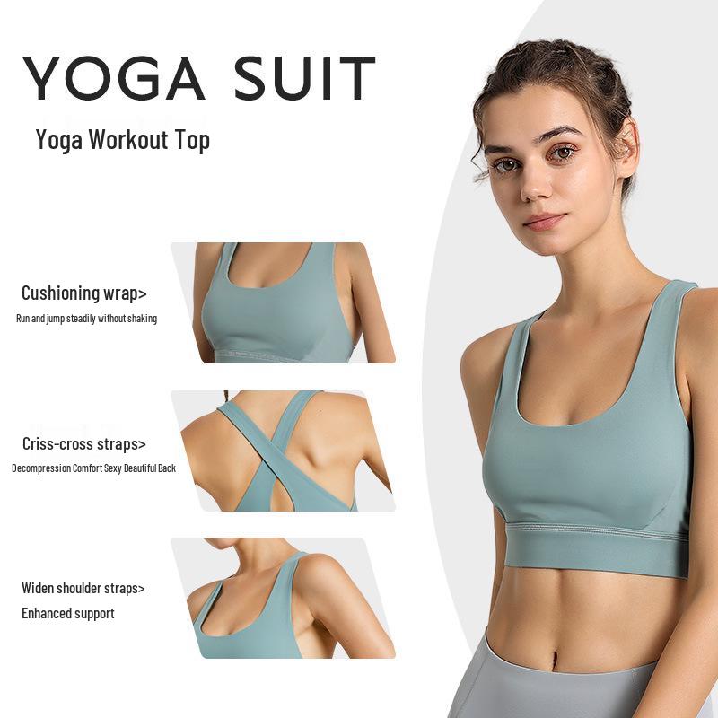 Damski stanik sportowy o wysokiej intensywności Cloud-Feel - Letni, wstrząsoodporny, z krzyżującym się tyłem do biegania, jogi i fitnessu