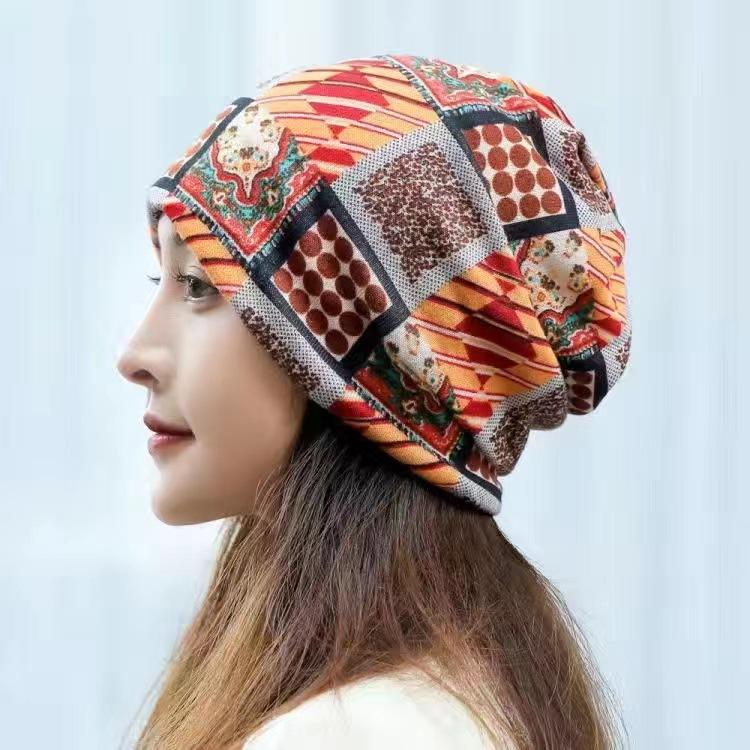 Fashion Double Head Cap Bib Twist Cap Multi-Functional Printed Scarf Cover Cap Neck Cap Face Mask Headscarf Cap C081