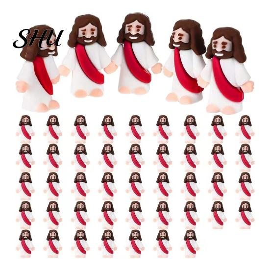 Jesus Model 12/48Pcs Mini Figurine PVC Savior Figure Themed Toy Statue Sculpture Desktop Decoration Easter Ornament Christmas Festival Gift Set