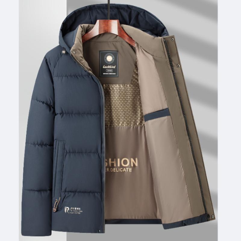 Novedad de Invierno Chaqueta de Tormenta Acolchada Casual para Hombre para Exteriores con Capucha Desmontable, Ropa de Abrigo Gruesa Cálida de Moda para Hombre
