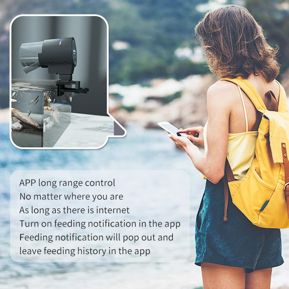210ML Grote Capaciteit Visvoerautomaat Mobiele Telefoon APP Bediening WiFi Intelligente Timer Automatische Voederbak Aquarium Goudvis Voederbak