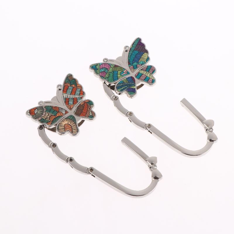 Portable Foldable Fashion Butterfly Purse Bag Table Hook Holder For Student Handbag Hanger For Home Decoration Desk Hook