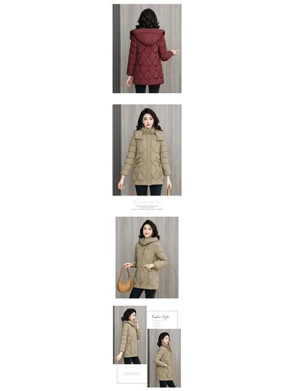 Mom's Winter Cotton Coat: Mid-Length Warm Jacket for Women, Middle-Aged & Elderly