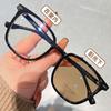 Anti-Blue Glasses Black Frame Plain Artifact A Photosensitive Color-Changing Myopia + Flat Light Eye Frame Men'S Model