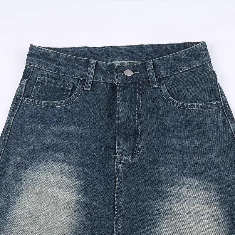 European & American Plus Size Gradient Denim Slimming Skirt - Trendy Autumn/Winter Women's Street Fashion