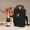 Elegant Bottle Insulated Container With Secure Design For Picnics Parties And Travel Holds 2 Bottles In Black Gray steelblue