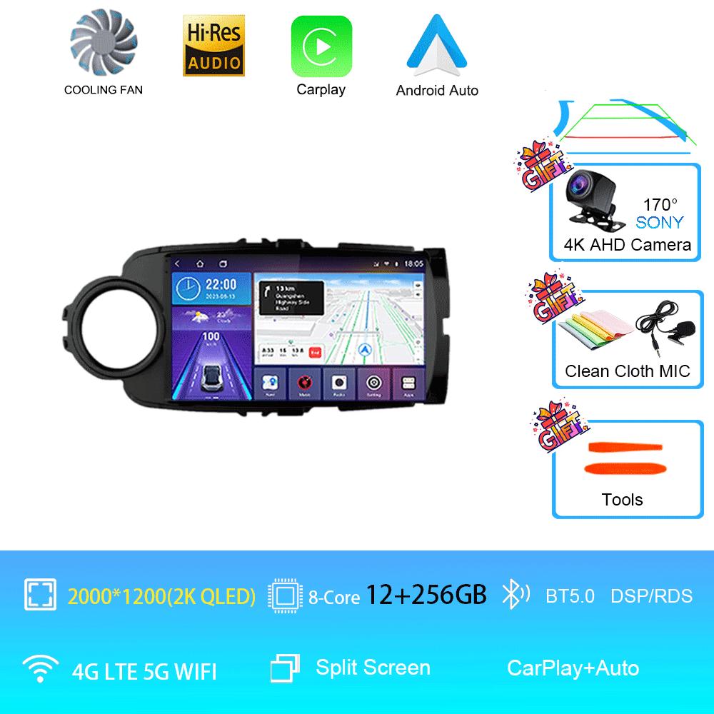 Car Radio Android 14 Autoradio For Toyota Yaris 2012 - 2017 GPS Navigation Multimedia Player Carplay Stereo 2 Din DVD WIFI+4G BT