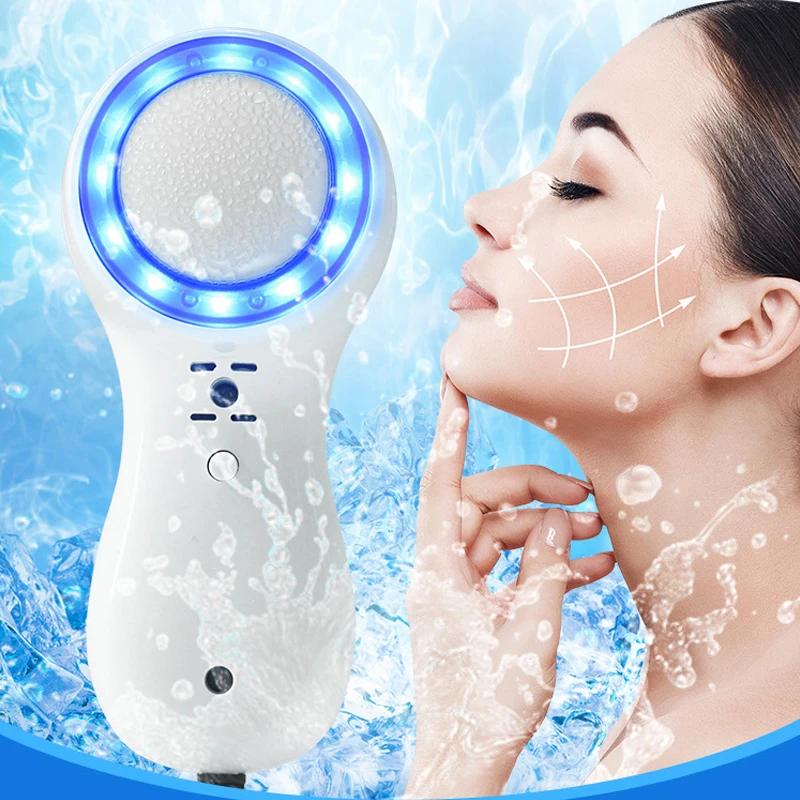 Blue Light Therapy Cold Hammer Facial Skin Massage Machine Cryotherapy Ice Healing Face Care Massager Beauty Lifting Skin Care