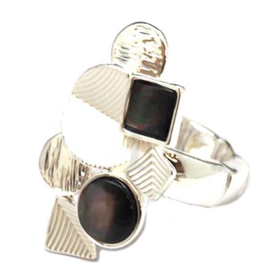 [Q8790] - Designer Ring 'Acapulco' Silber Perlmutt - 28x23 mm