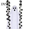 Indoor Outdoor Halloween Decor Hanging Swing Ghost Decoration with Maple Leaf, LED Lighted Large Spooky Swinging Remote Control for Porch Yard