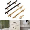 Zinc Alloy Cabinet Handles Gold Finish Black and Gold Drawer Pulls Furniture Hardware Ergonomic Wardrobe Handles