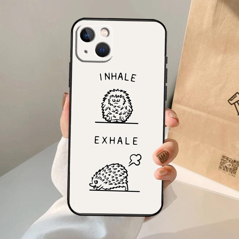 Kawaii Hedgehog Heart Cute Phone Case For iPhone 17 Air 16 15 13 11 12 14 Pro Max 13 12 mini 15 16 Plus 16e Cover Coque