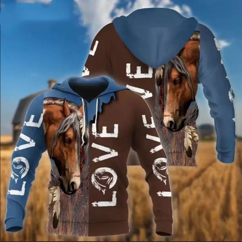 Winter New Sweater European and American Style Lion Animal 3D Three-dimensional Printing Pattern Large Size Loose Sweater