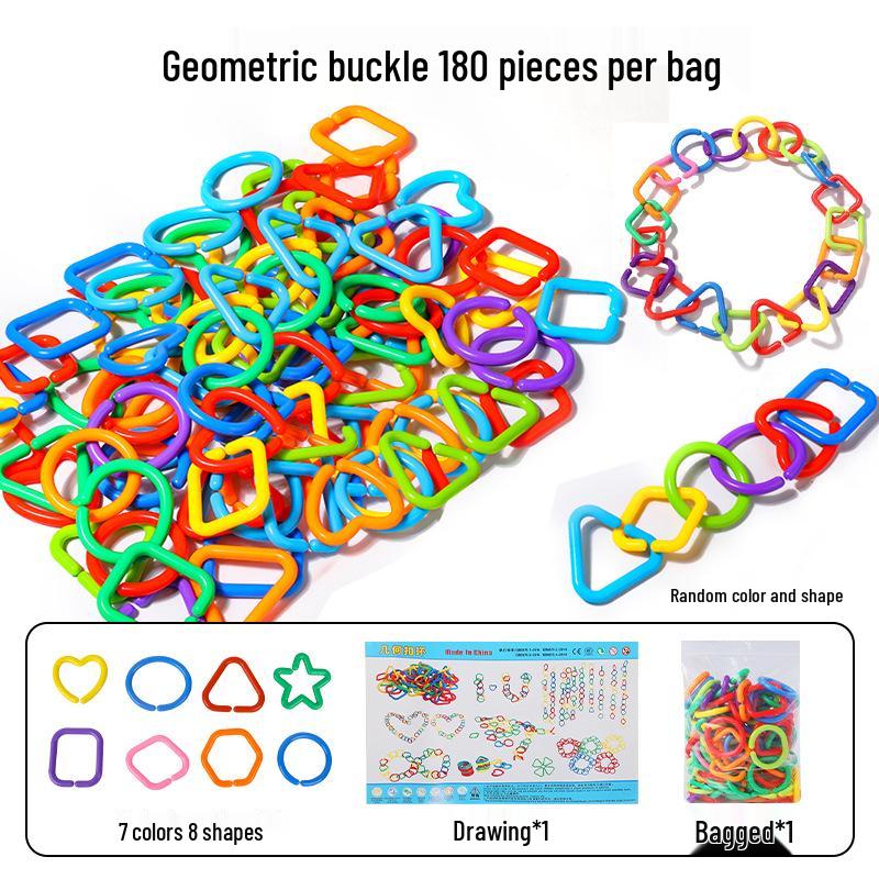 Geometric Ring Buckle Chain Building Block Necklace Toy for Kids - Educational and Developmental
