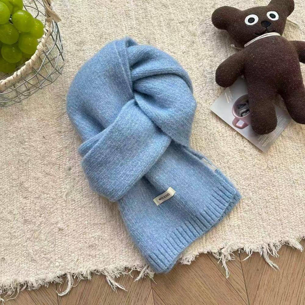 New Year's red soft waxy versatile knitted scarf women's autumn and winter atmosphere white student wool scarf