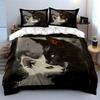 Abstract White And Black Cat Art Set Soft Comfortable Duvet Cover Bedding Set Included 1*Duvet Cover & 2*Pillowcases, Gift