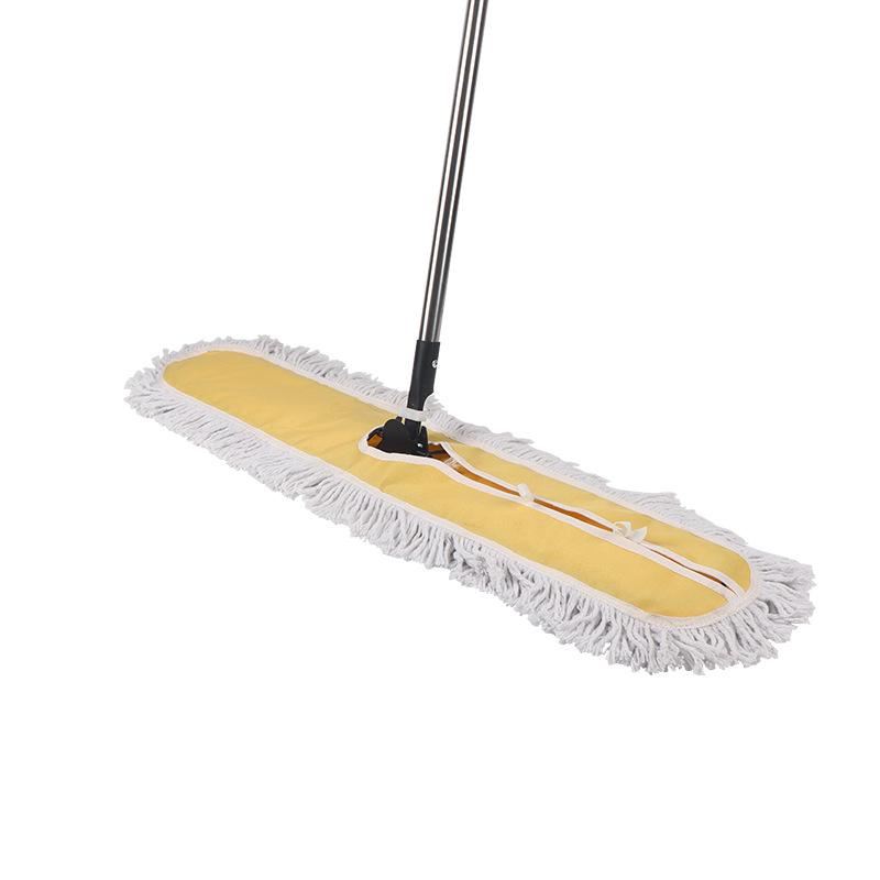 Double Section Cotton Dust Mop with Stainless Steel Pole for Industrial & Hotel Cleaning
