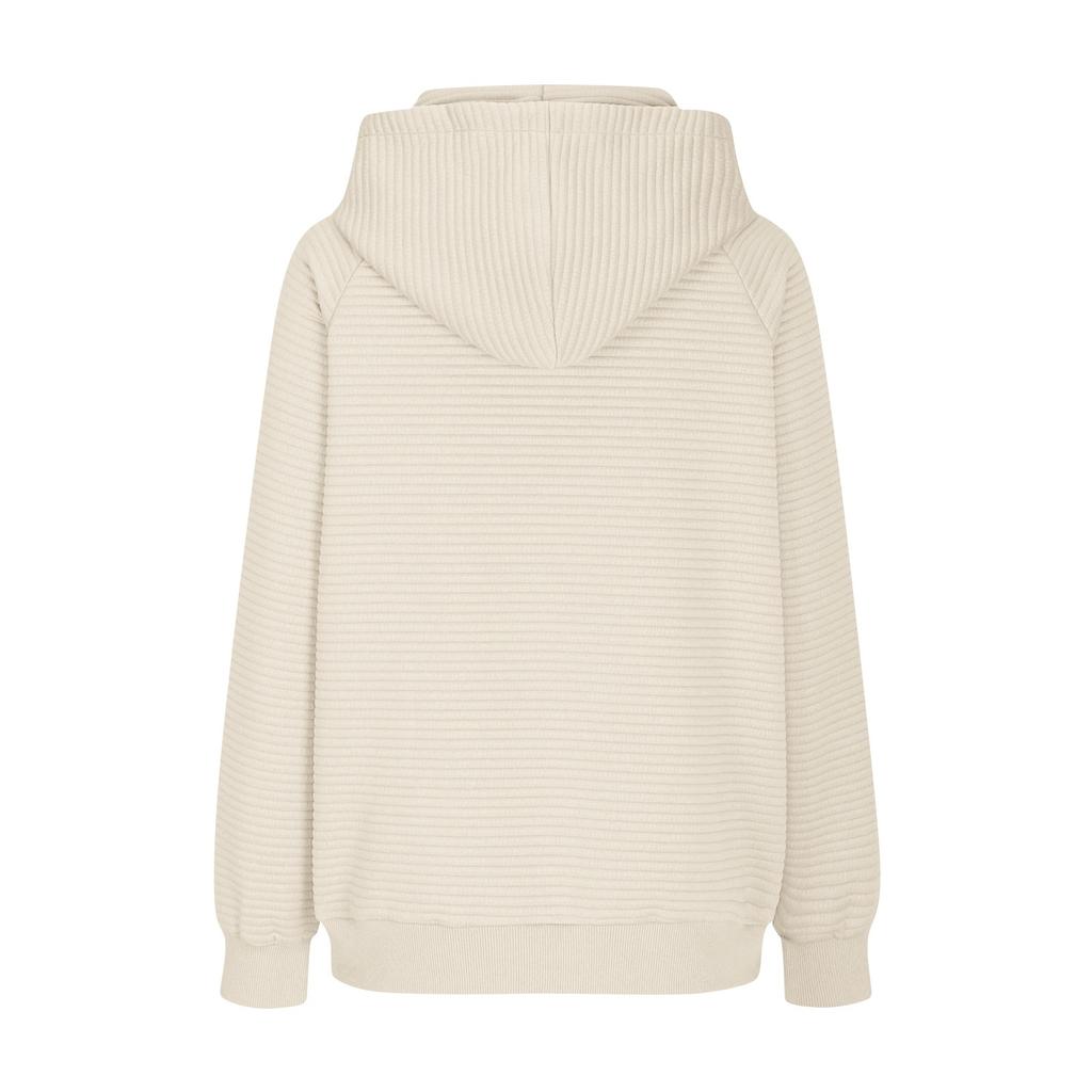 Long Sleeve Sweatshirts For Women Loose Casual Solid Color Tunic Hoodies Trendy Texture Pullover Tops Fall Tops With Pocket