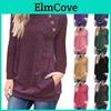 Elegant Women's Casual Long Sleeve Pullover Sweater With Chic Button Details And O-neck
