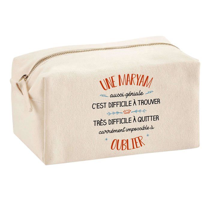 Tote bag - PLANETEE - Trousse Multifonction Une Maryam Aussi Géniale - Coton - Beige - Imprimé en France