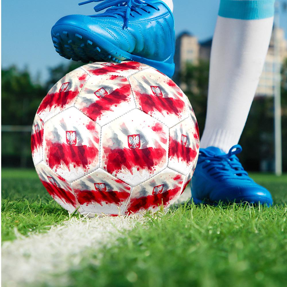 Poland Theme Soccer Ball Size 5 Soccer Ball Soft Touch Professional Training Football for Outdoor Sports