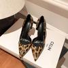 New Fashion Design Leopard Print Woman Pumps Pointed Toe Thin Low Heels Elegant Party Female Shoes Zapatos De Mujer