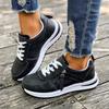 Casual Breathable Mesh Lace Up Sports Sneakers Women 2025 Autumn Fashion Zip Decoration Running Shoes Soft Wedge Heel Sneakers