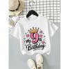Summer Childrens Cotton Tshirt Street Fashion Girls Clothes Cute Funny Crown Letters Birthday Print Kid Shortsleeve Tees Top