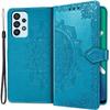 Samsung Galaxy A13 4G Flip Case, Mandala, Blue