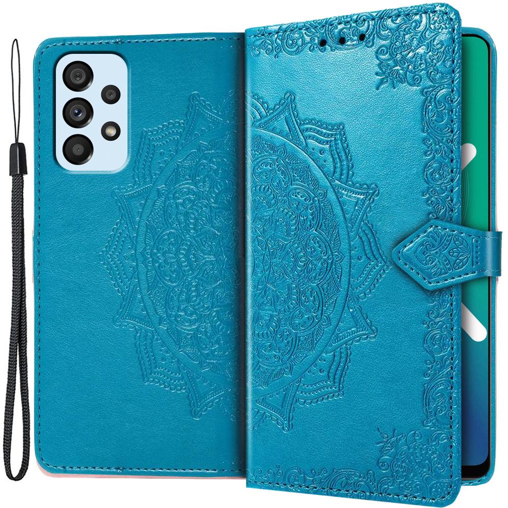 Samsung Galaxy A13 4G Flip Case, Mandala, Blue