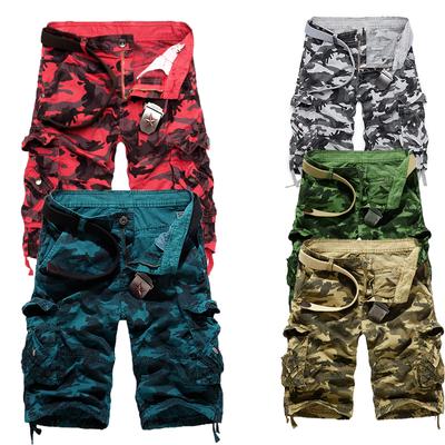 Pantaloncini cargo multitasche da uomo, larghi e casual, in 5 colori, stile estivo alla moda all'aperto