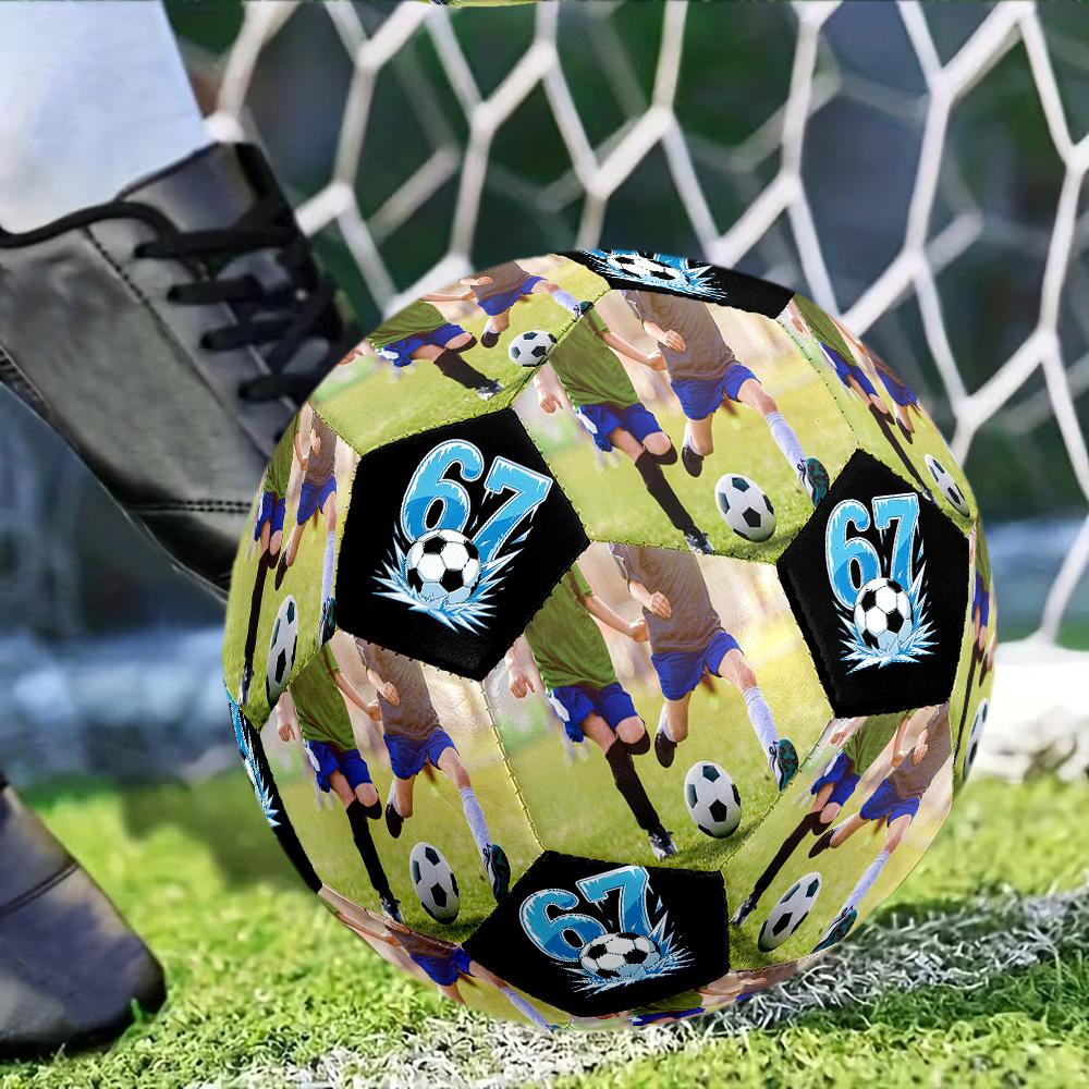 Soccer Players Action. Customize Your picture Size 5 Soccer Ball Machine Sewn Indoor/Outdoor Training and Matches Personalized Soccer Ball