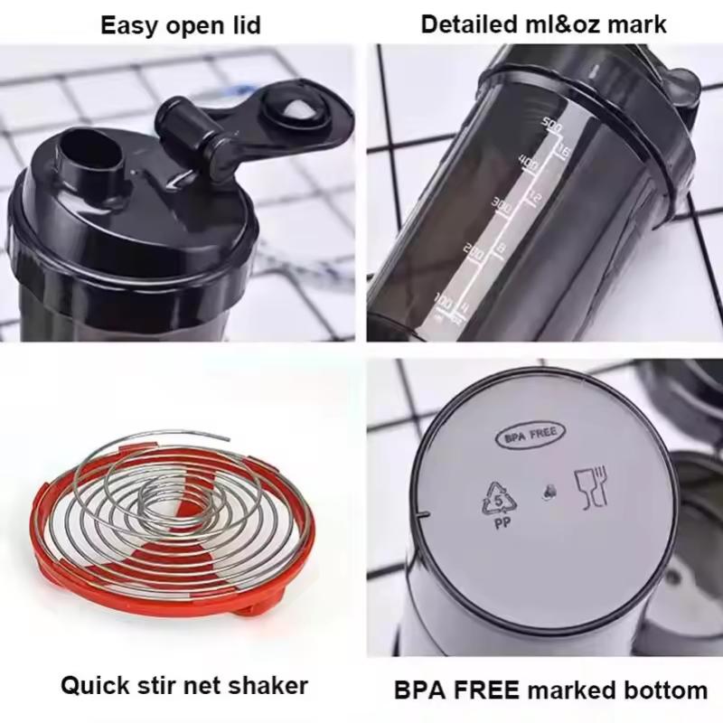 Shaker Cups Portable Protein Powder Shaker Water Bottles Outdoor Sports Milkshake Kettle Gym Fitness Mixing Shake Bottle