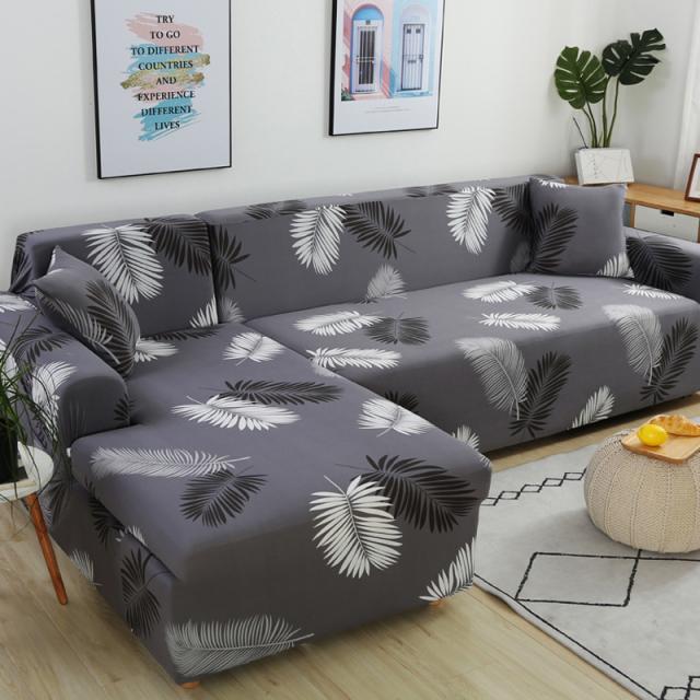 Huse de canapea cu zăbrele pătrate imprimate Huse de canapea Huse elastice pentru animale de companie Protector Chaselong în formă de L, anti-praf, lavabil la mașină