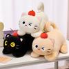 White Yellow Cat Plush Doll Black 35cm Soft Stuffed Animal For Bedroom Orchard Party Birthday Gift Collection