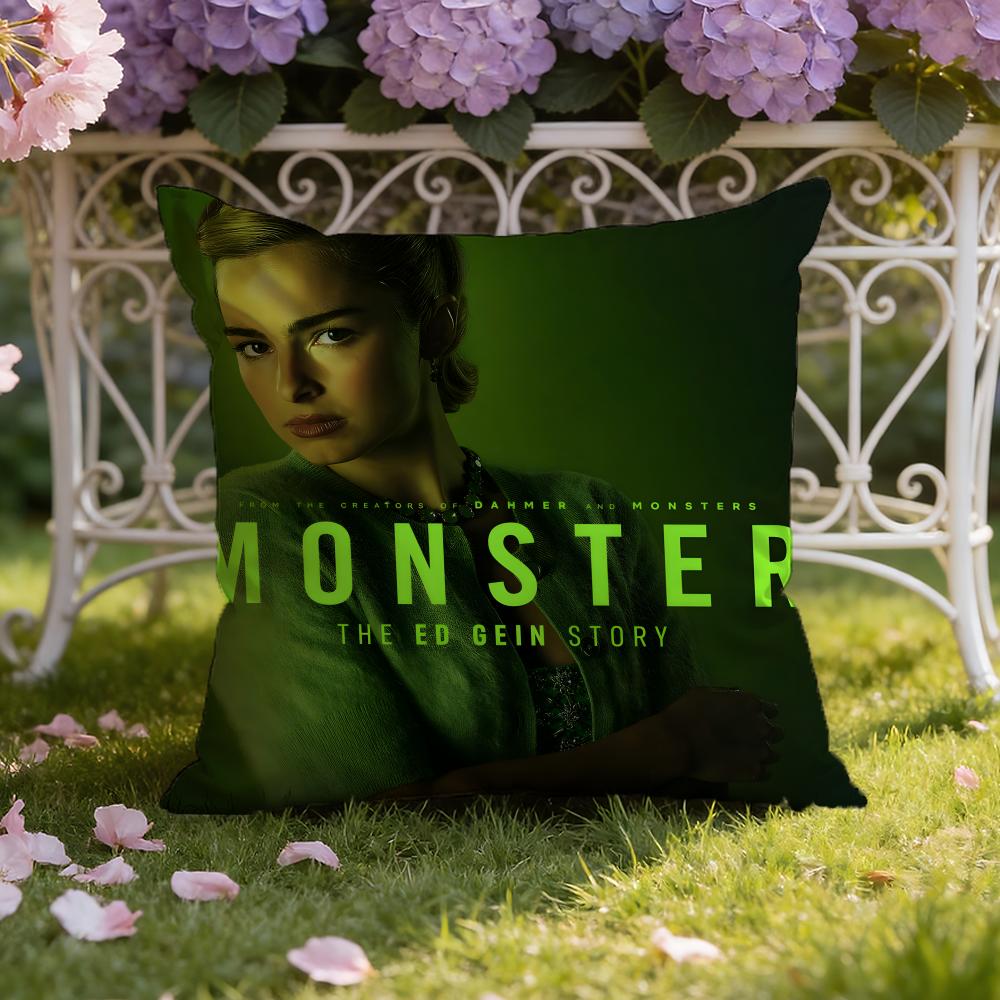 Movie M-Monster The E-Ed Gein Story Cushion Cover Home & Car Dual-Scene Pillow Cover: Reversible for Premium Comfort