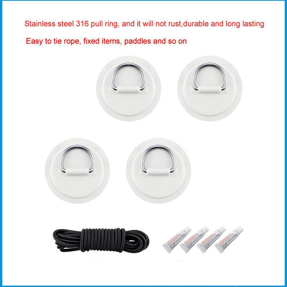 1/4Pcs 5M Rowing Boats Stainless Steel PVC Patch Deck Rigging Sup Elastic Bungee Rope D Ring