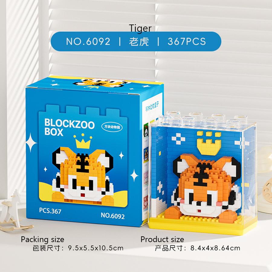 Tiere Zoo Bausteine Set Modell Zusammenbau Mikrosteine Kinderspielzeug Stapelblock Desktop Dekoration Weihnachtsgeschenke