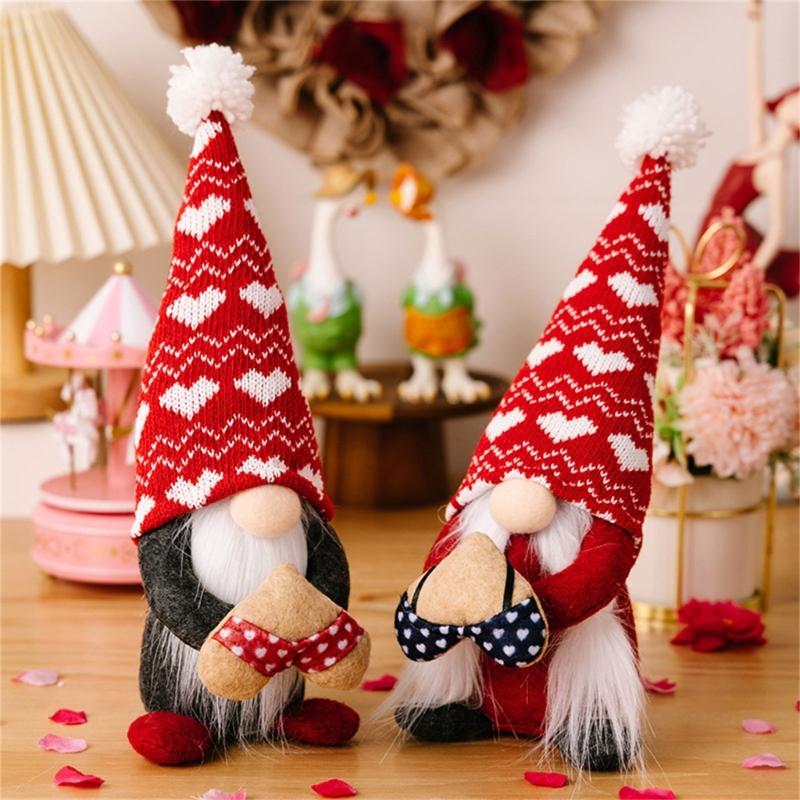 Valentine's Day Gnome Decorations Handmade Gnome Decorations for Table Ornament Valentines Birthday Present