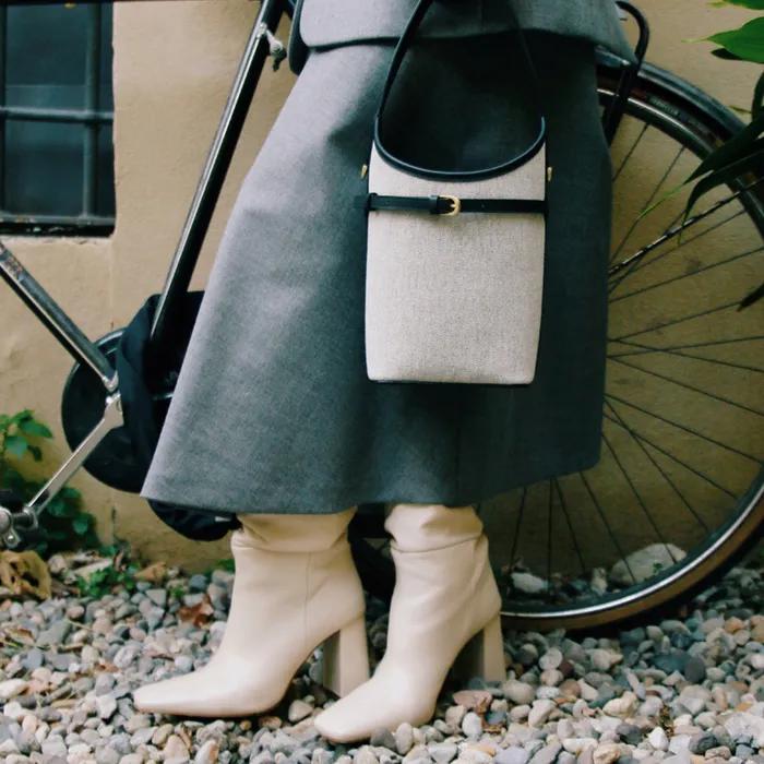 [Bucket Bag] AMADEE_Jane Canvas Black