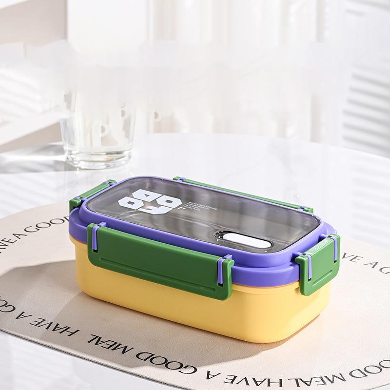 JUSTINLAU Lunch Box for Kids Girl Stainless Steel Bento Box Portable 2 Grid Sandwich Snack Food Box Special Canteen Food Storage