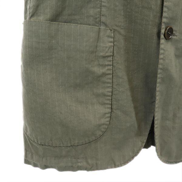 ASPESI made in Italy Striped Pattern tailored jacket Khaki x White Men's Used