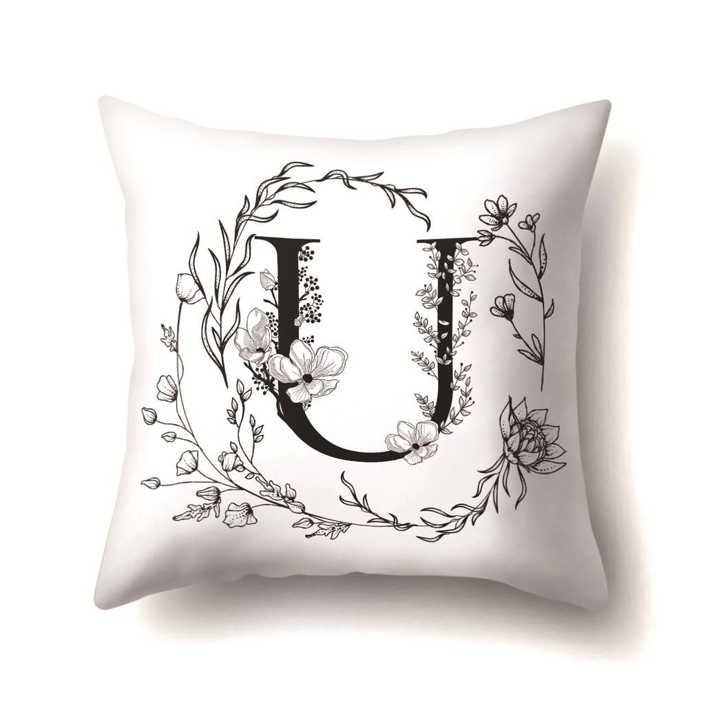 Polyester Pillowcase INS Style Garland 26 English Letter Printing Pillowcase Waist Cushion Car Seat Cover