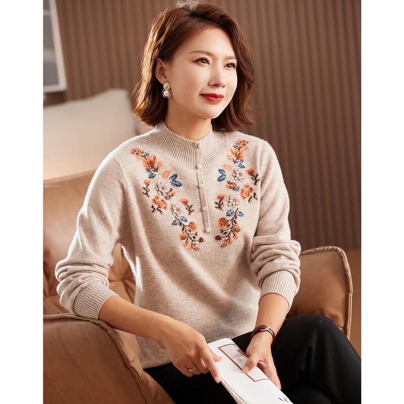 

Women s 100% Merino Wool Half-High Collar Sweater XL