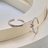 2Pcs Luxury Fashion Heart Rings For Women Girls Opening Adjustable Rhinestone Ring Elegant Twist Rings Jewelry Accessories