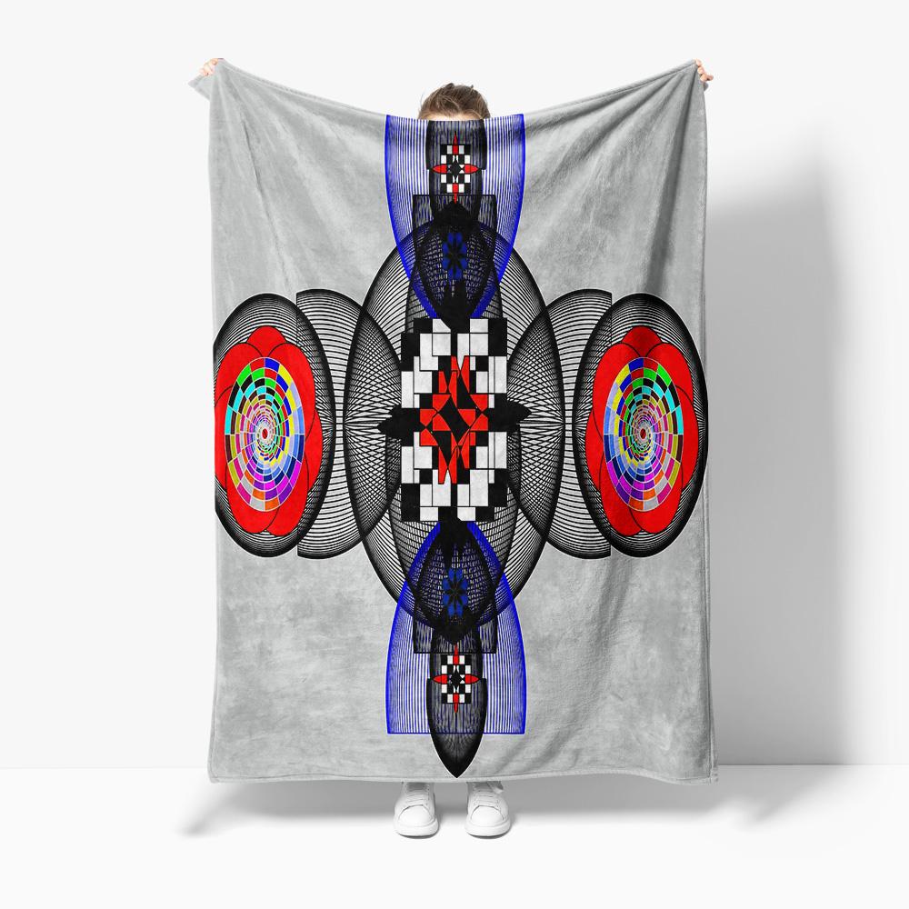 

Faux Fur Throw Blanket Colorful Geometric Pattern Mandala Design Sofa Bed Decorative Warm Throw Blanket 75x90cm