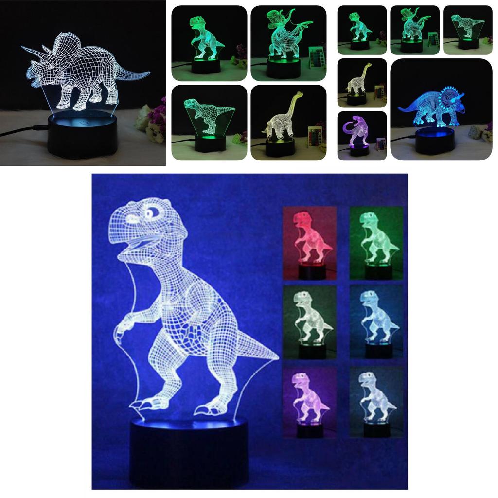 Creative Dinosaur 3d Lamp Stunning Led Night Light Touch Control For Kids Room Decor