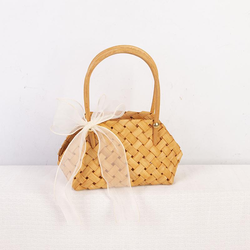 Hand-Woven Rattan Flower Basket: Living Room & Bedroom Storage and Decoration